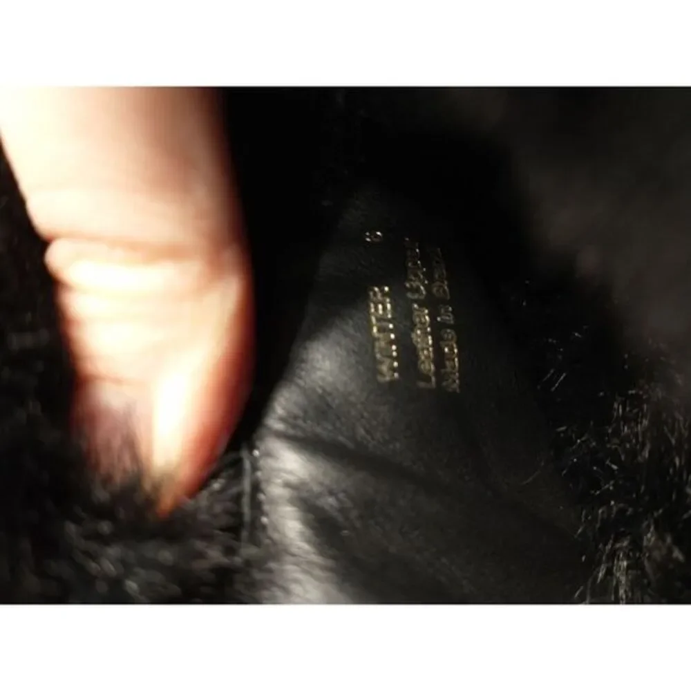 Botkier Winter Snow Boots Womens Size 6 Black Leather Faux Fur‎ Lining Lace Up